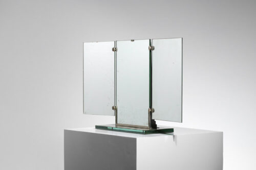 miroir triptyque Brot dalle de verre années 40 / 50 art déco moderniste - G385