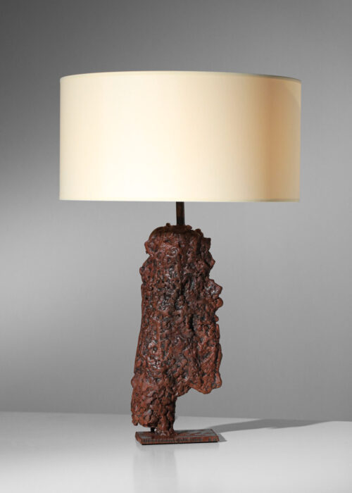 sculpture lampe "Magma" brutaliste par l'artiste Donna en acier massif modèle unique signé - DC006