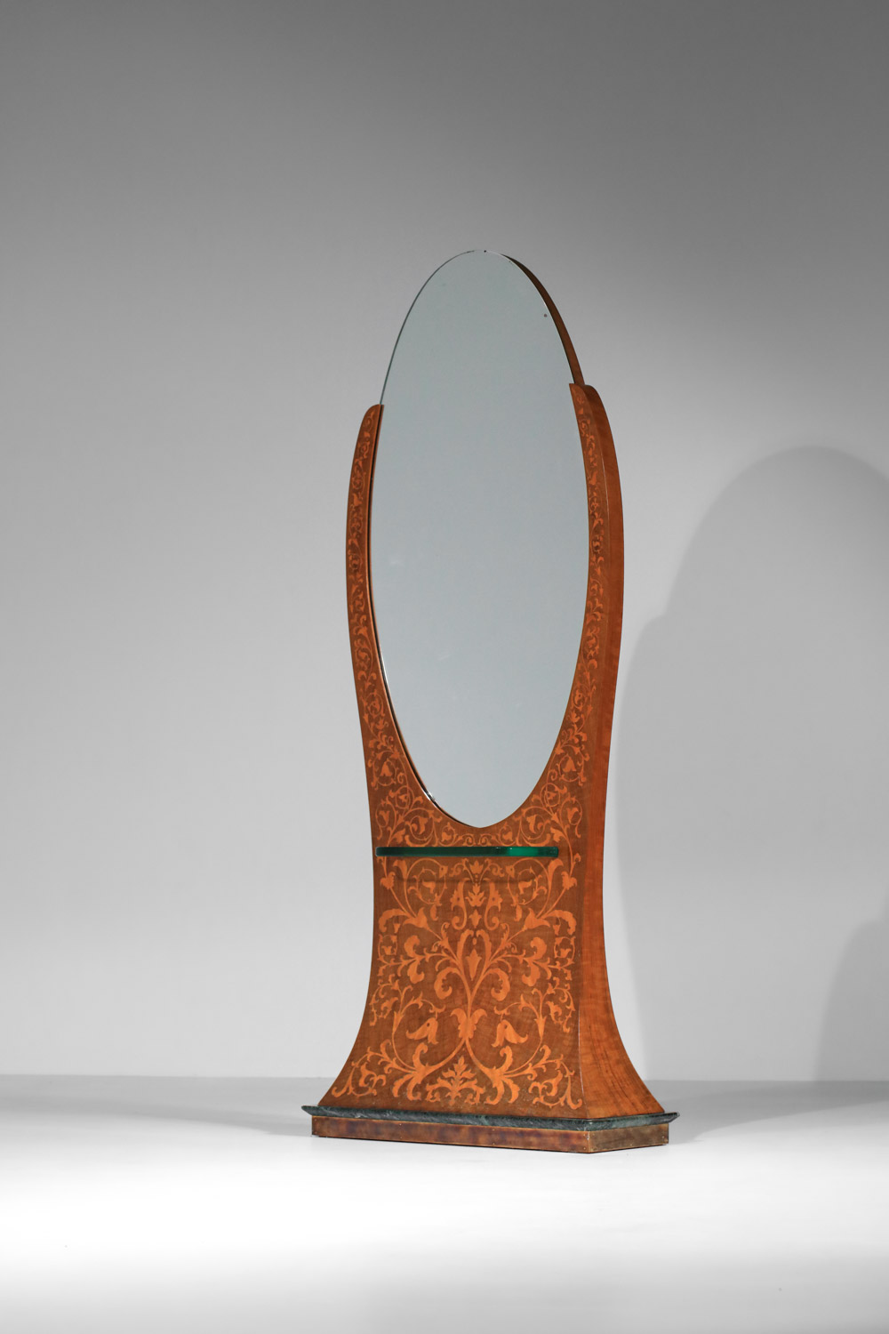 grand miroir psyché italien années 30 marqueterie - G195