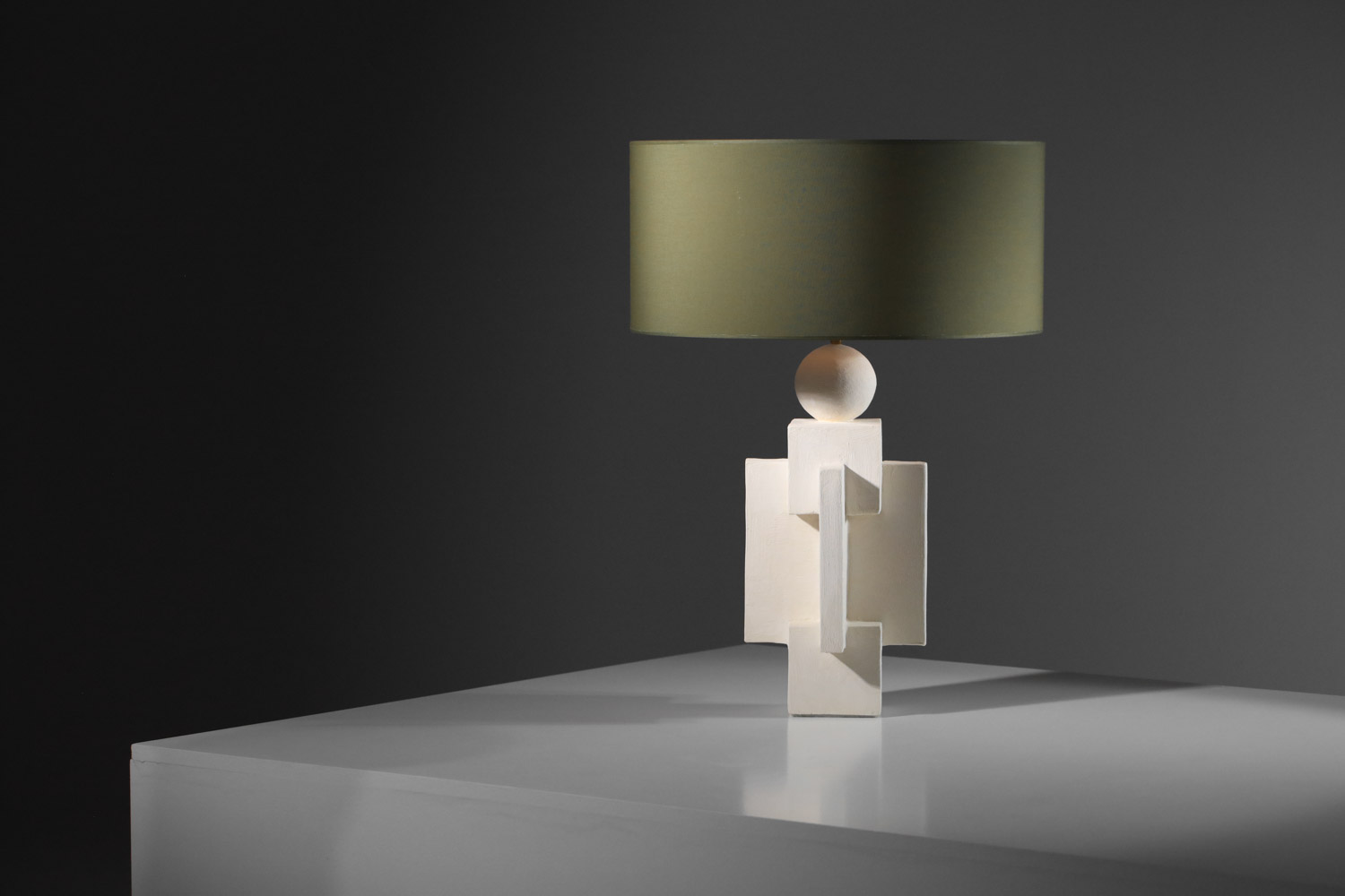 lampe en plâtre géometrique contemporaine style moderniste - H293