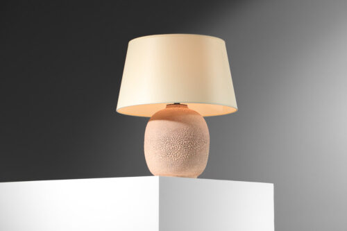 lampe de table en céramique Etlin années 40 / 50 rose - G737