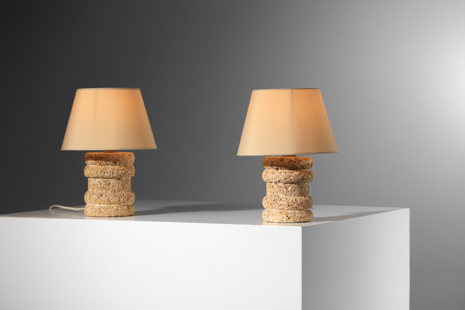 paire de lampe de chevet en pierre provencal style albert tormos