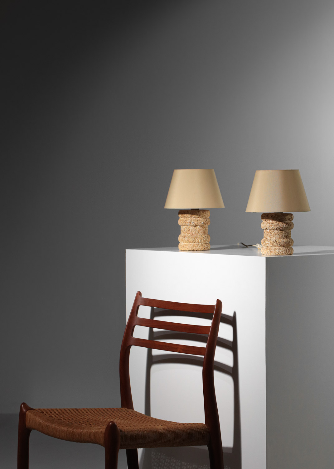 paire de lampe de chevet en pierre provencal style albert tormos
