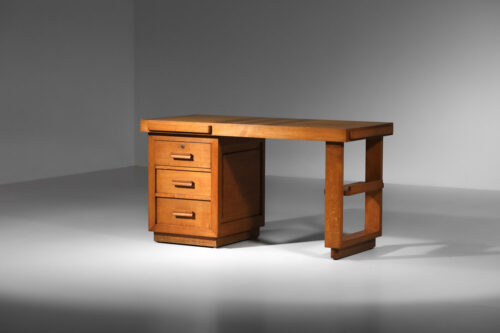 bureau français en chêne moderniste dans le goût de guillerme et chambron - H535