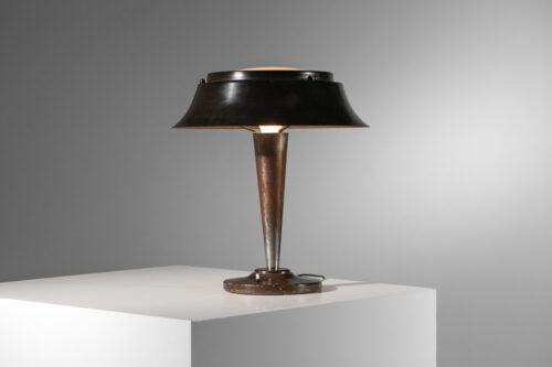 lampe de table art déco métal patiné - H418