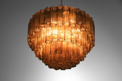 lustre moderne en verre de murano cylindre "Fumato" - EL152