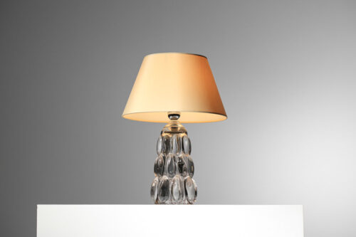 Pied de lampe en crystal français années 60 globule F749