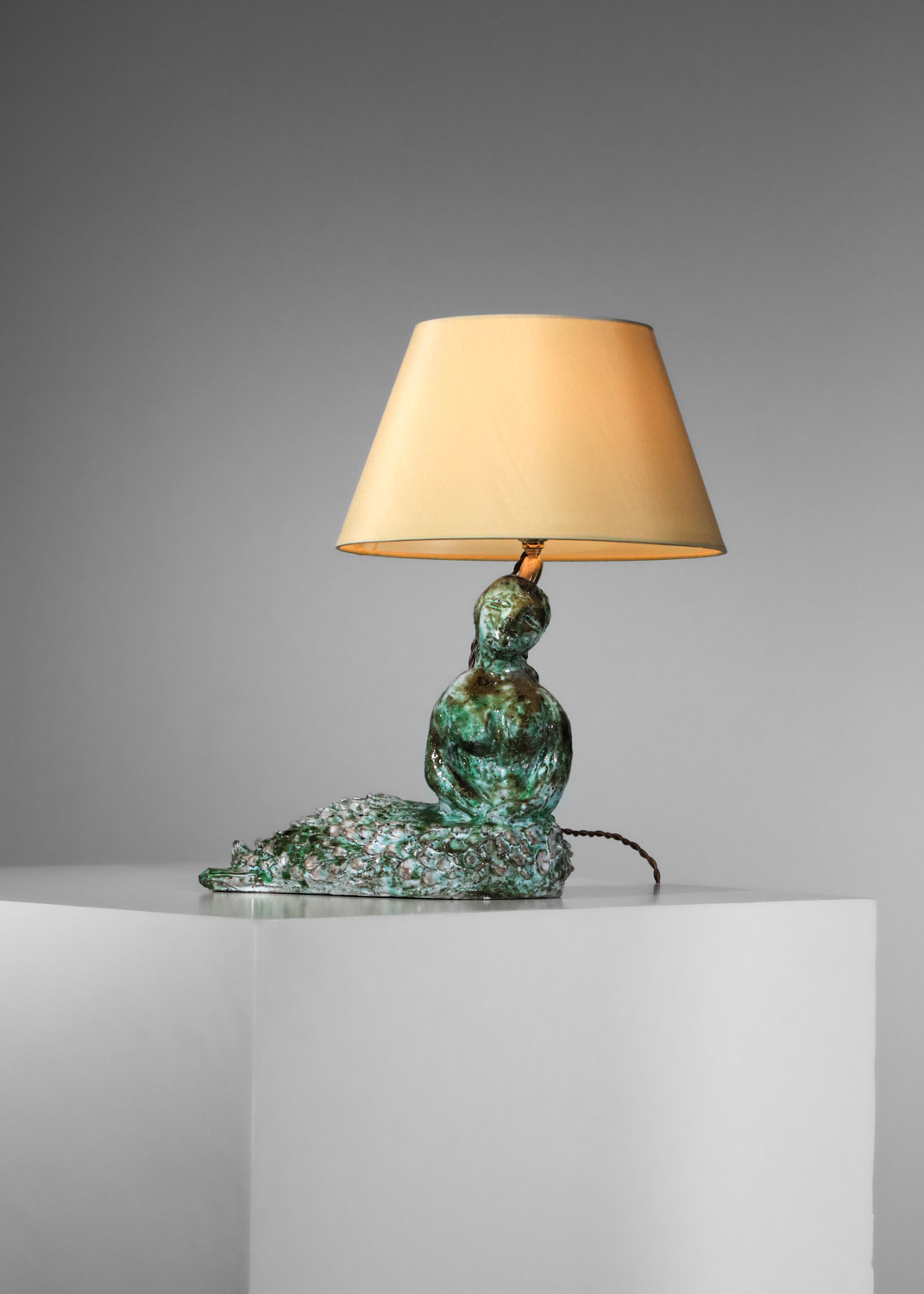 Céramique sirène montée en lampe attribuée à Guidette Carbonell - H636