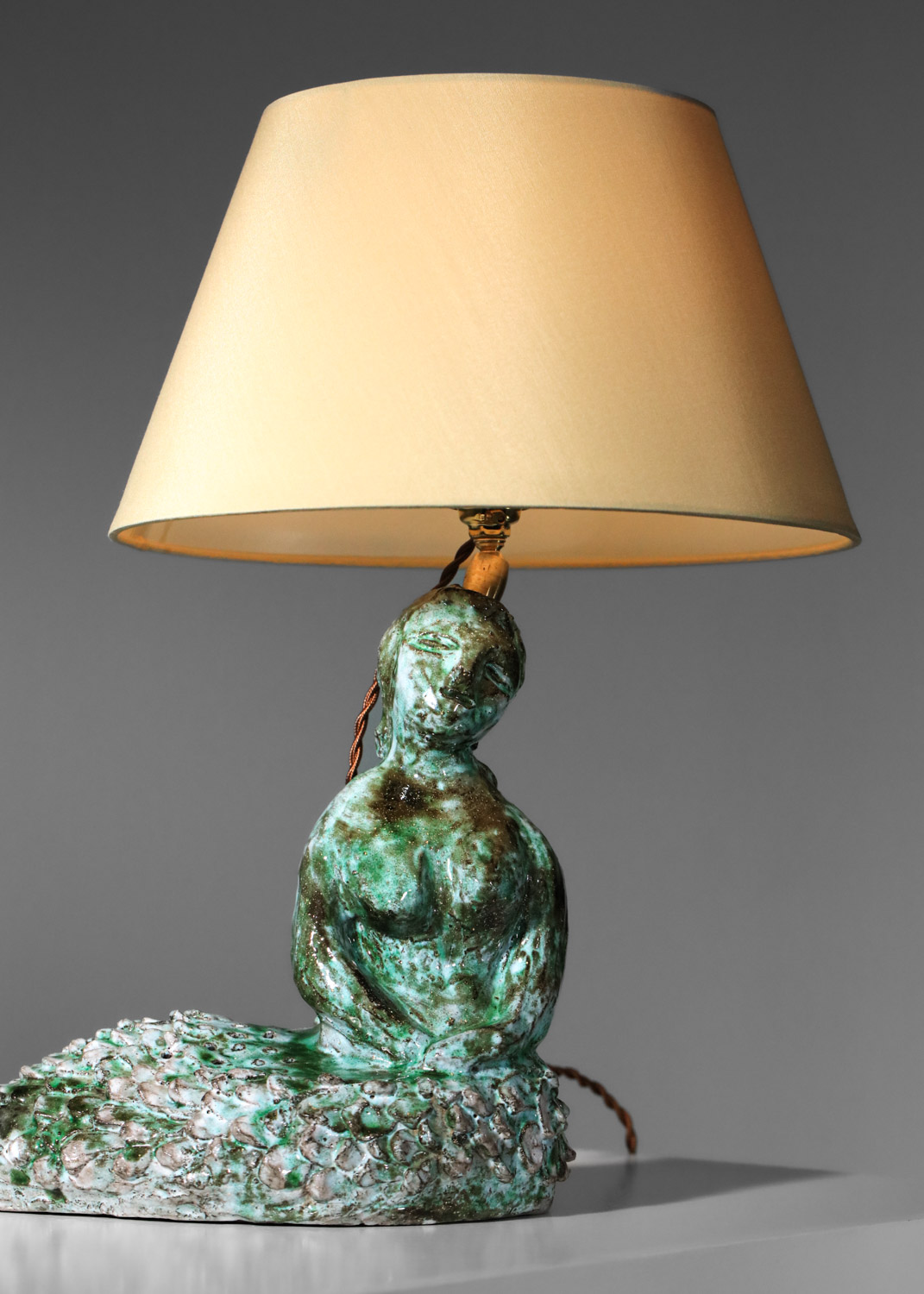 Céramique sirène montée en lampe attribuée à Guidette Carbonell - H636
