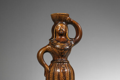 céramique porteuse d'eau par Saint Clément  des années 60 bougeoir - H283