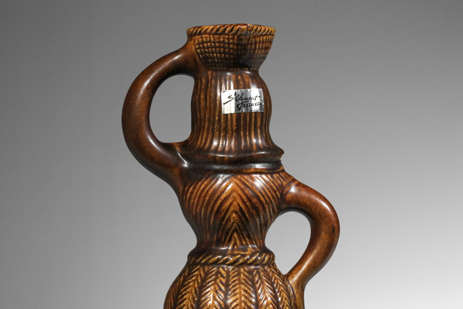 céramique porteuse d'eau par Saint Clément des années 60 bougeoir - H283