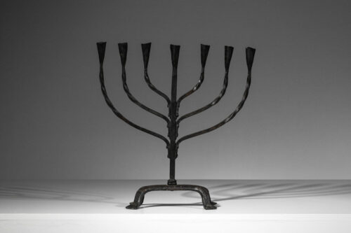 chandelier candelabre en fer forgé brutaliste art populaire années 50