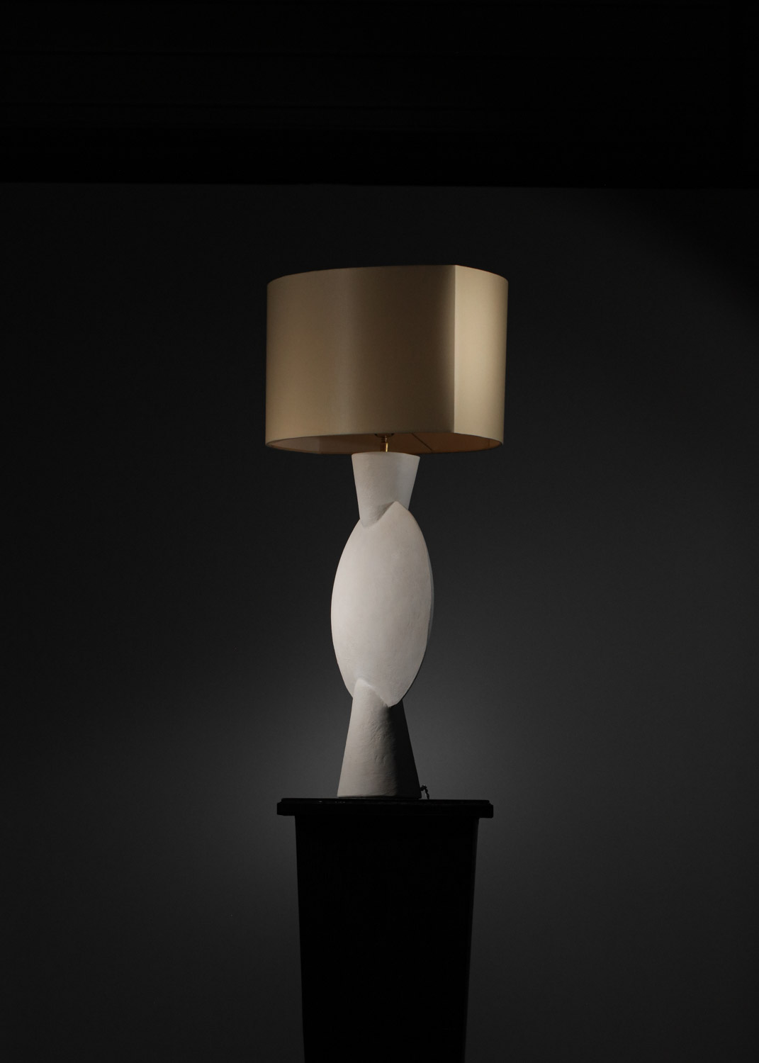 grande lampe moderne en plâtre géométrique dans le style de Diego Giacometti - MM007