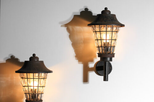 grande paire d'appliques italiennes en verre attr. à Seguso - H325