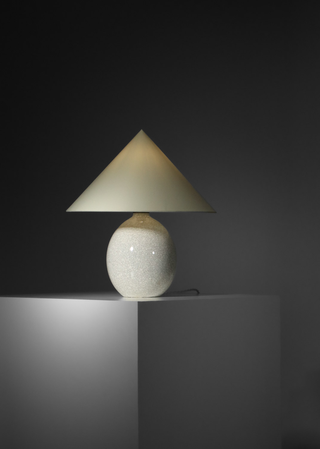 lampe de table boch en céramique craquelée années 40 style Jean Michel Franck - H639