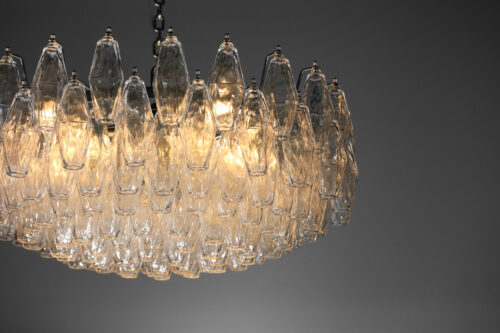 lustre italien moderne "Roma" polyhèdres transparents - EL106 bis