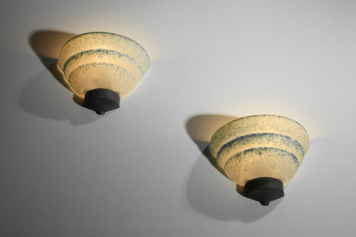 paire d_applique italienne seguso en verre granité années 60 H424 1400 1300 3