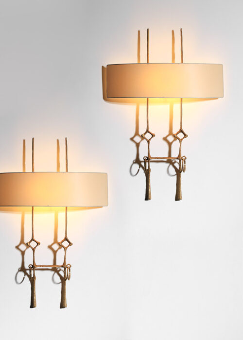 pair of Felix Agostini Chimène lamps in gilt bronze - H307