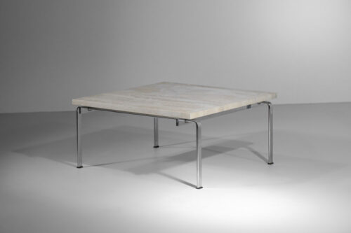 Kastholm et fabricius steel and travertine Danish coffee table - E057