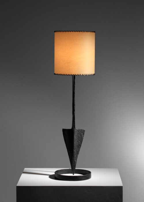 lampe / lampadaire travail populaire brutaliste en fer forgé - G271