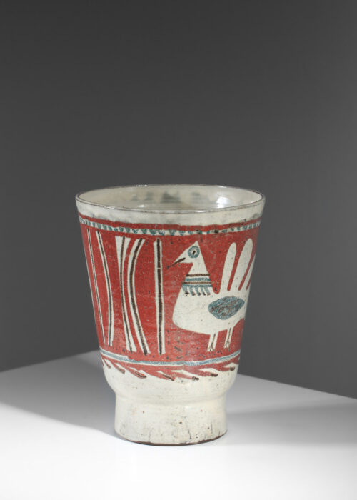 très grand vase en céramique gustave reynaud  et jean derval atelier du murier jean derval vallauris france
