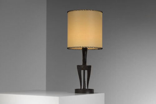 lampe de table en fer forgé travail populaire années 50 - H745