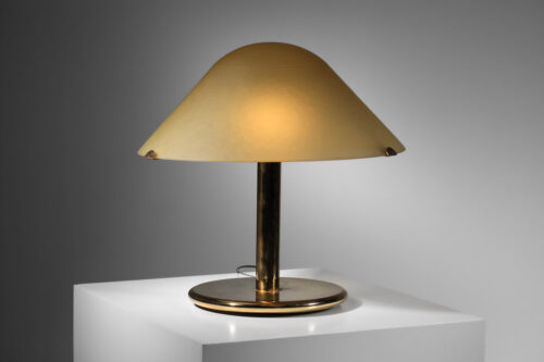 Large Italian table lamp by Vearte in 70's glass - H742