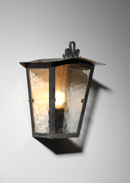 applique lanterne extérieur en métal patiné et vert style Seguso I113