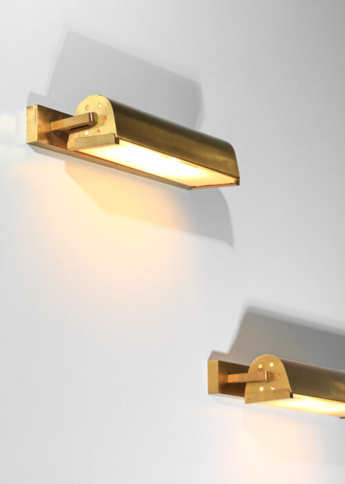 paire d'appliques perzel années 40 art déco en laiton massif