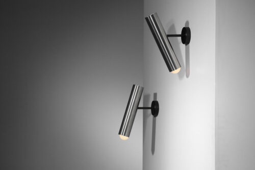 paire d_applique spot tobe années 60 acier nickelé orientable H123 H124 950 880  