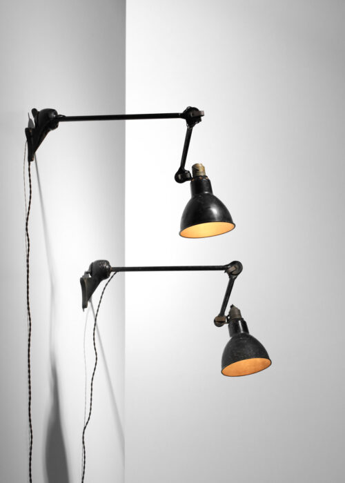 paire de lampe Bernard Albin Gras model 201 le Corbusier G612 G538