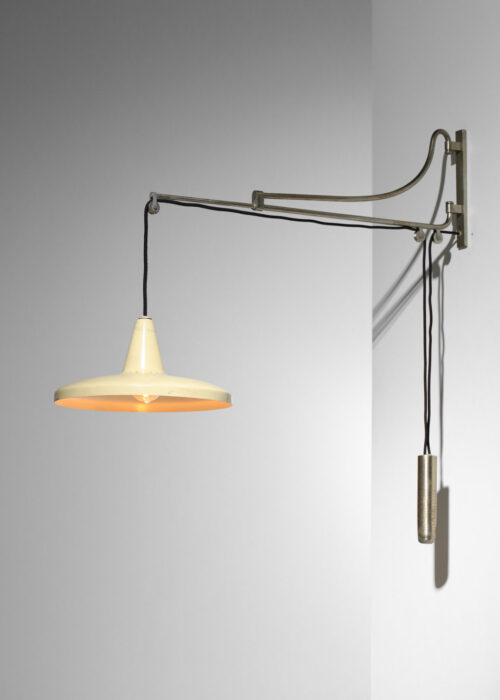 Potence italienne à contrepoids des années 60 en laiton nickelé - G200