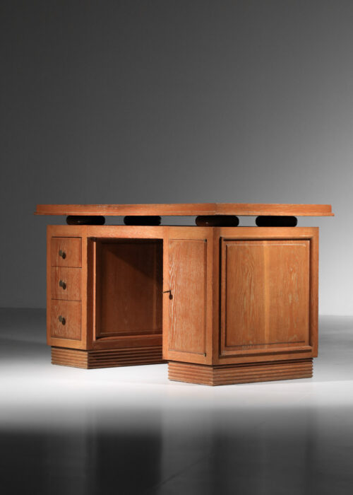 bureau art déco en chêne cérusé années 40 - H750