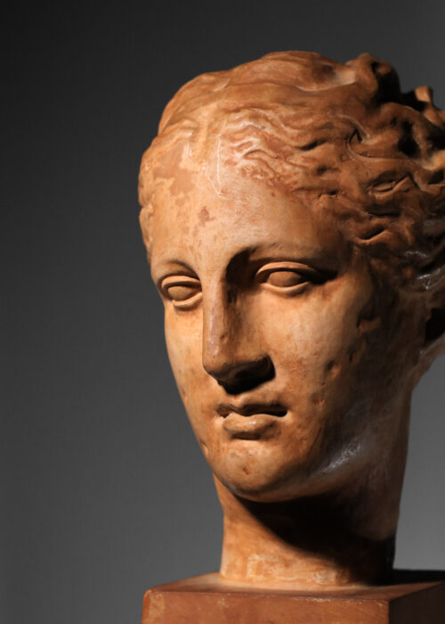 buste décoratif en terre cuite portrait style antique - I299