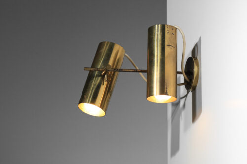 grande applique double attribuée à alain richard en laiton massif orientable I314