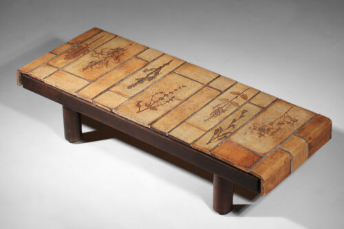 table basse en céramique Roger Capron herbier rectangulaire I212