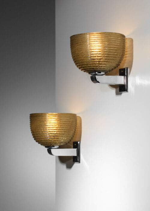 suite de 3 appliques italiennes en verre de murano attribuée à tomaso buzzi - I230