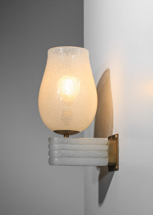 paire d'appliques italiennes de Flavio Poli des années 30 verre de Murano - I162