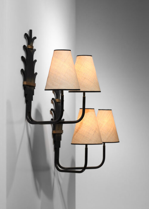 paire d'appliques tubes non identifié dans le goût de jean royere années 50 - E182