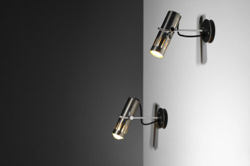 paire d'appliques alain richard spot design français tube chromé années 50 - H120