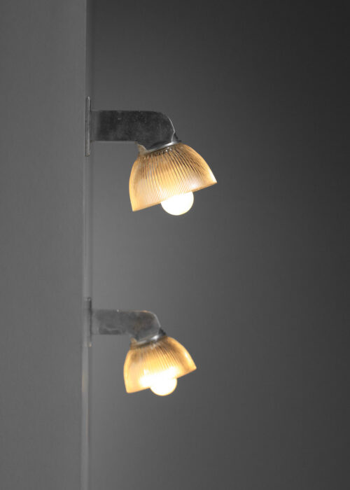 Lot de 3 petites appliques en verre modernistes années 60 - G684