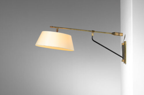 applique potence française à balancier maison arlus années 50 en laiton - F531