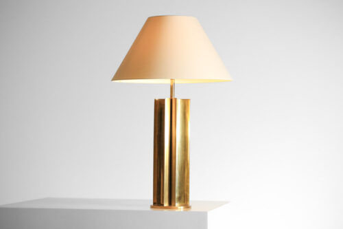 Lampe de table en metal doré des années 50 I133