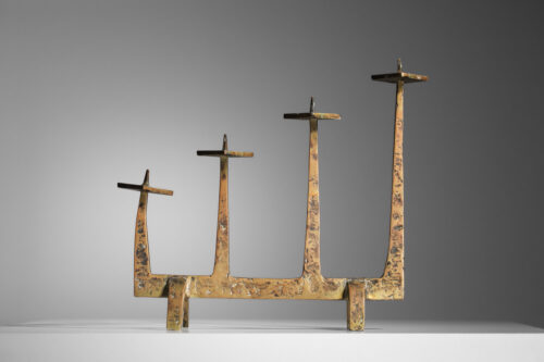 candélabre bougeoire en bronze massif années 60 dans le style de felix agostini - I490  