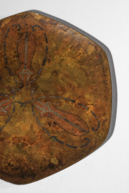 petite en coupe claudius linossier dinanderie scarabés  années 30 art deco I584 