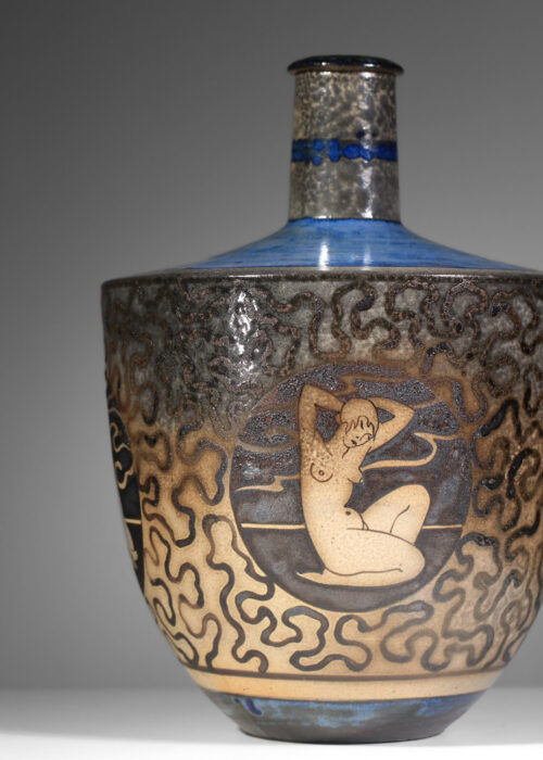 grand vase Primavera en céramique de la manufacture Asch style art déco - I522