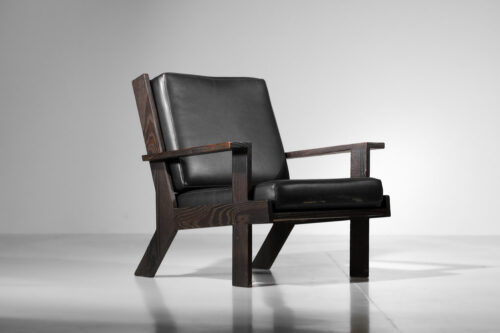 fauteuil en pin brossé des années 60 édité par Castro - H739