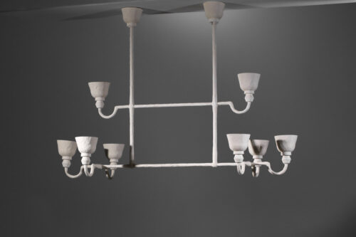 grand lustre moderne en plâtre inspiration diego giacometti 8 lampes - MM010