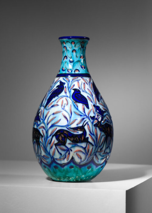 rare vase en céramique de Jean Mayodon à décor de cervidés - I582