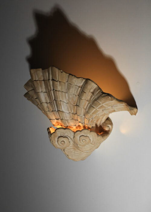 applique coquillage attribuée à jean charles moreux en plâtre art déco des années 40 - I659